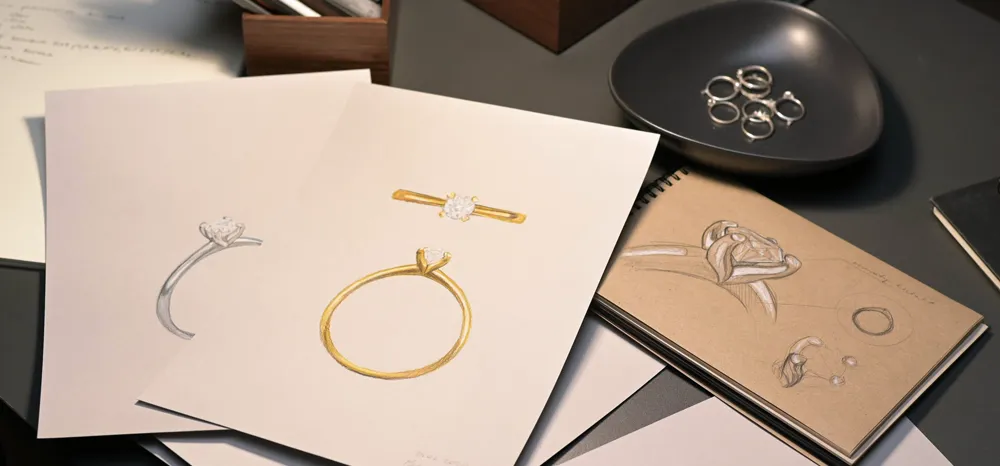 Projekty pierścionków z żółtego i białego złota