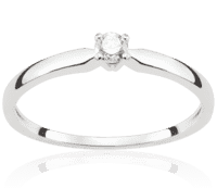 Classic Four 0,08 ct Pierścionek zaręczynowy z brylantem z białego złota
