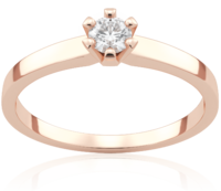 Classic Six 0,17 ct Pierścionek zaręczynowy z różowego złota z brylantem