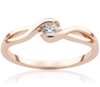 Twisted Vine 0,09 ct Pierścionek zaręczynowy z różowego złota z brylantem