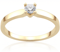 Classic Four 0,17 ct Pierścionek zaręczynowy z żółtego złota z brylantem