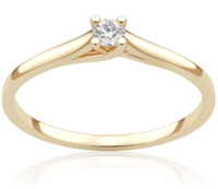 Spring Rose 0,07 ct Pierścionek zaręczynowy z żółtego złota z brylantem