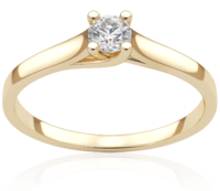 Spring Rose 0,17 ct Pierścionek zaręczynowy z żółtego złota z brylantem