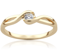Twisted Vine 0,09 ct Pierścionek zaręczynowy z żółtego złota z brylantem